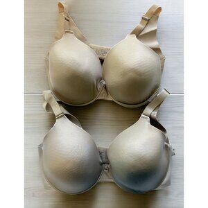 Soma Vanishing Back Full Coverage Bras 36D Lot Of 2 Beige Back Closure Underwire